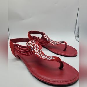 Red Sandals Size 10